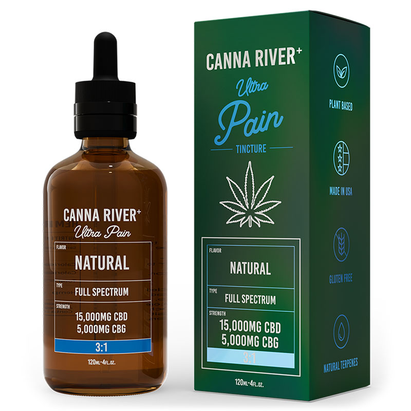 Canna River – ULTRA PAIN – CBD Tincture – NATURAL – Full Spectrum – 20,000mg – 120ml