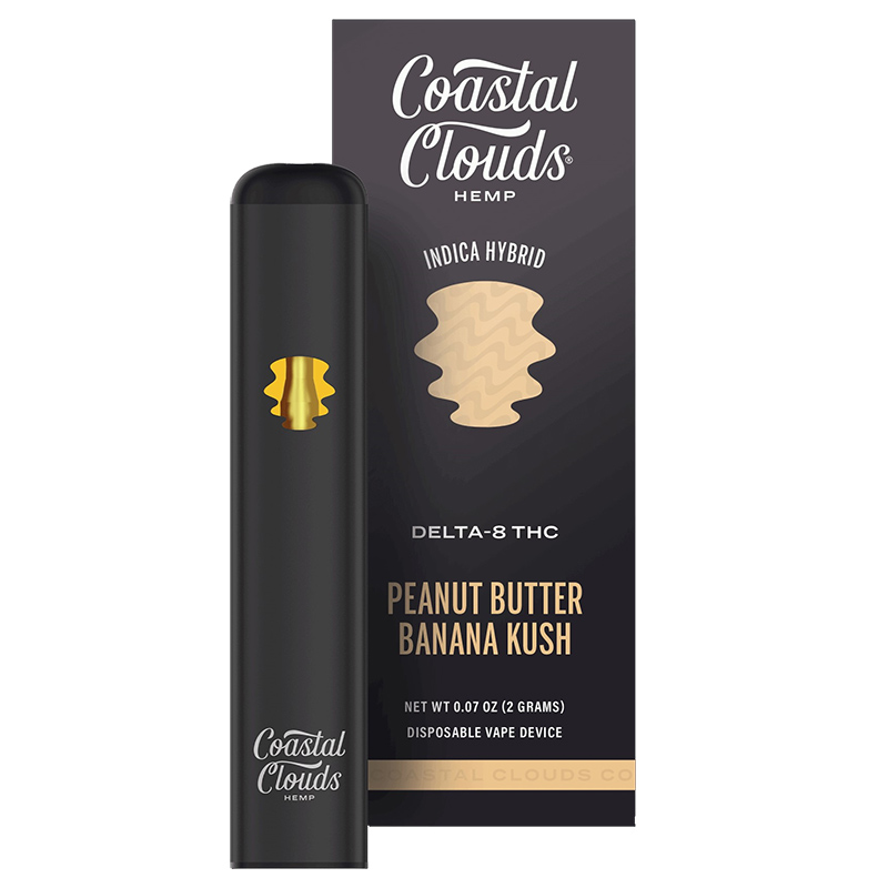 Coastal Clouds - THC D8 - Peanut Butter Banana Kush - INDICA HYBRID - 2g Disposable 