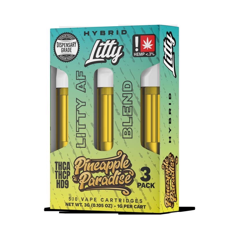 Litty - THCA - AF Blend - Pineapple Paradise (1g x 3pcs) - HYBRID - Cartridges