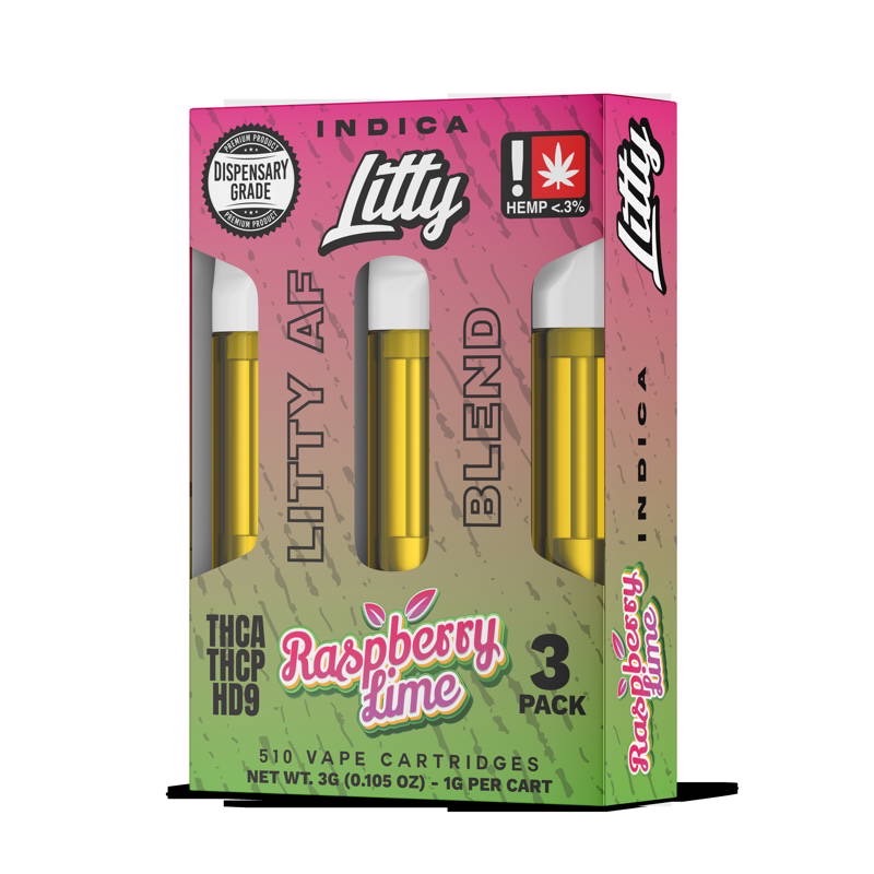 Litty - THCA - AF Blend - Rasberry Lime (1g x 3pcs) - INDICA - Cartridges 