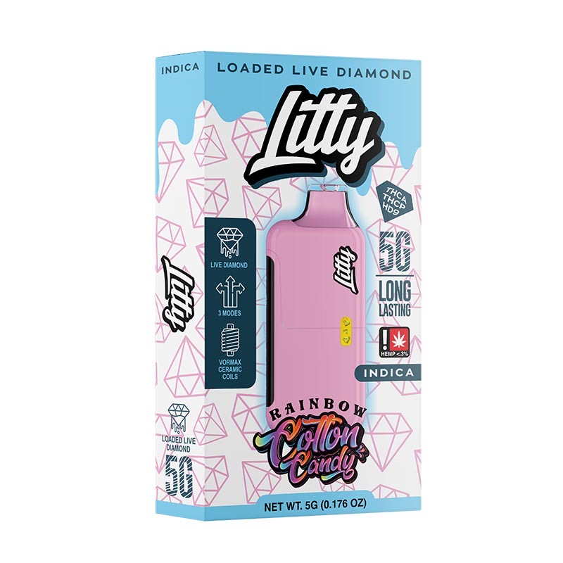 Litty - THCA Live Diamonds - Cotton Candy - INDICA - 5g - Disposable 