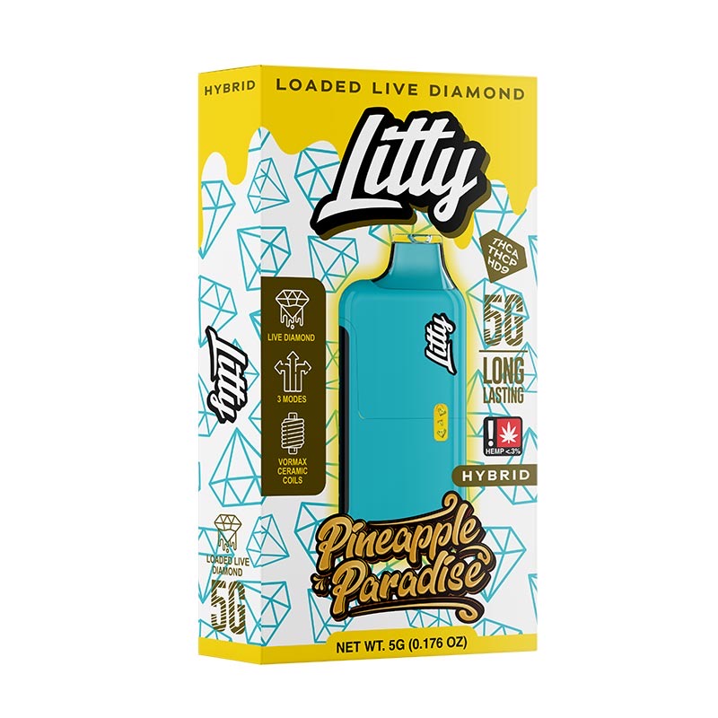 Litty - THCA Live Diamonds - Pineapple Paradise - HYBRID - 5g - Disposable 