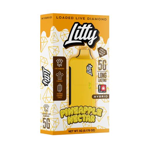Litty - THCA Live Diamonds - Pineapple Nectar  - Hybrid - 5g - Disposable 