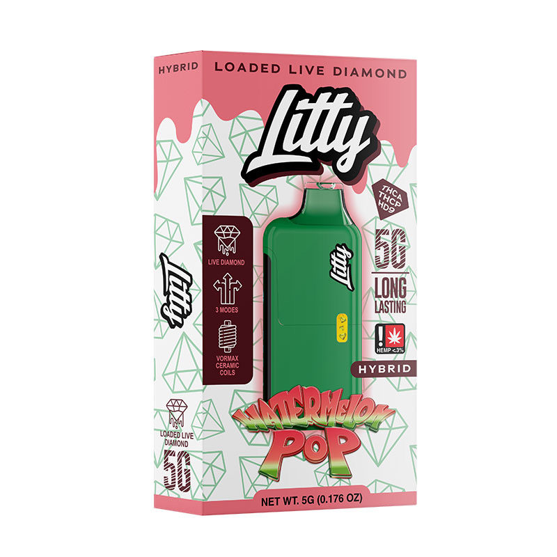Litty - THCA Live Diamonds - Watermelon Pop  - Hybrid - 5g - Disposable 