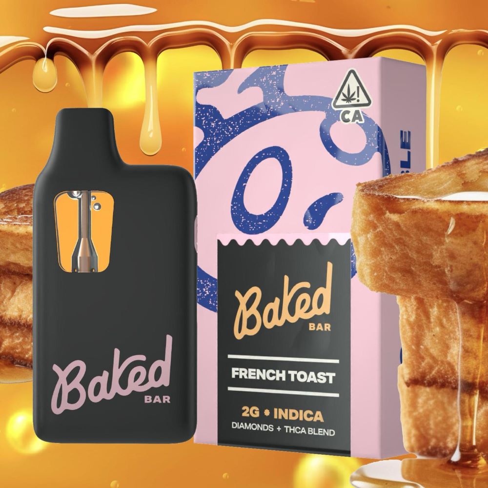 Baked Bar - Diamonds + THCA Blend - French Toast - INDICA - 2g - Disposable 