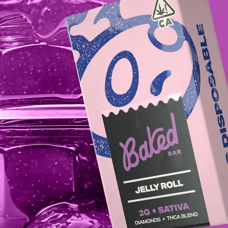 Baked Bar - Diamonds + THCA Blend - Jelly Roll - SATIVA - 2g - Disposable 