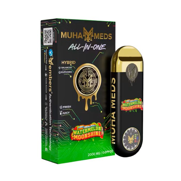 Muha Meds - Gen 3 - THC Disposable - Watermelon Moonshine - Hybrid - 2000mg  