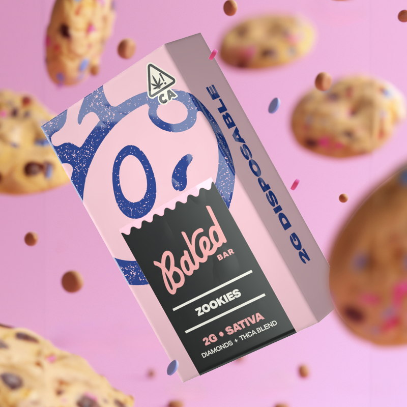 Baked Bar - Diamonds + THCA Blend - Zookies - SATIVA - 2g - Disposable (5)